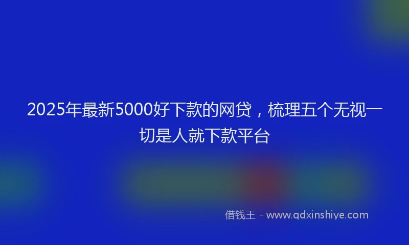2025年最新5000好下款的网贷，梳理五个无视一切是人就下款平台