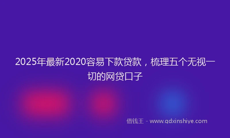 2025年最新2020容易下款贷款，梳理五个无视一切的网贷口子