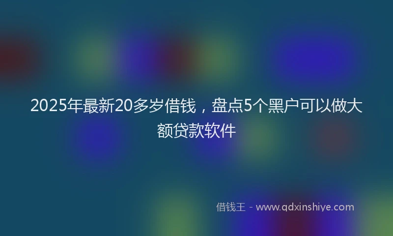2025年最新20多岁借钱，盘点5个黑户可以做大额贷款软件