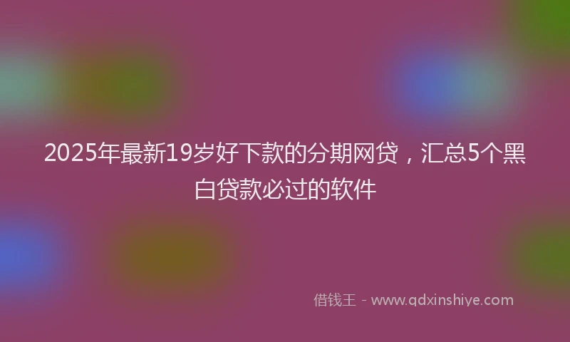 2025年最新19岁好下款的分期网贷，汇总5个黑白贷款必过的软件