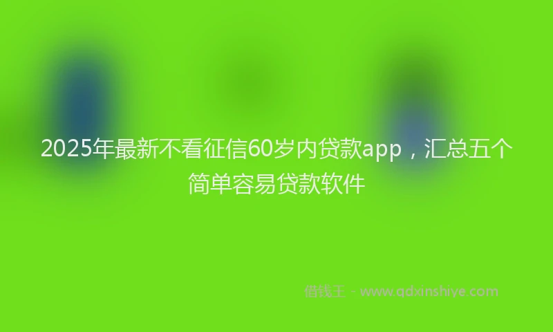 2025年最新不看征信60岁内贷款app，汇总五个简单容易贷款软件