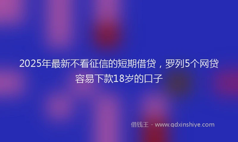 2025年最新不看征信的短期借贷，罗列5个网贷容易下款18岁的口子