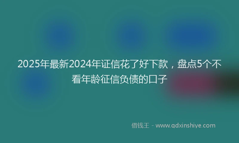 2025年最新2024年证信花了好下款，盘点5个不看年龄征信负债的口子