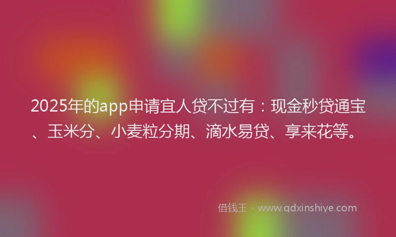 2025年的app申请宜人贷不过有：现金秒贷通宝、玉米分、小麦粒分期、滴水易贷、享来花等。