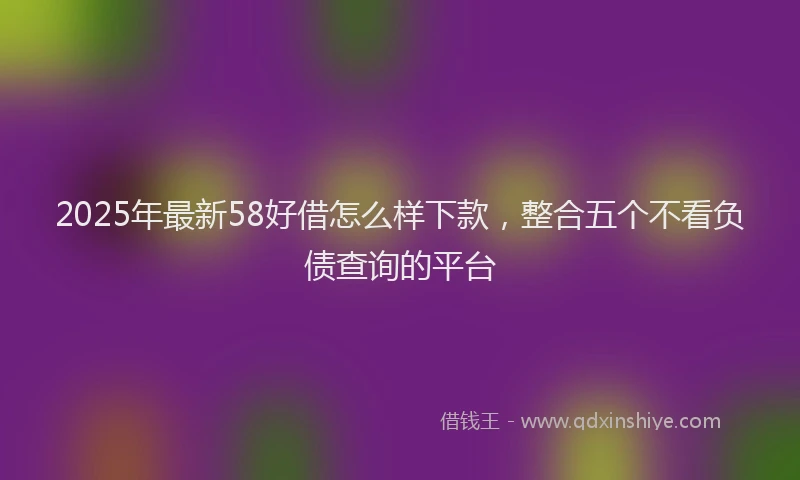 2025年最新58好借怎么样下款，整合五个不看负债查询的平台