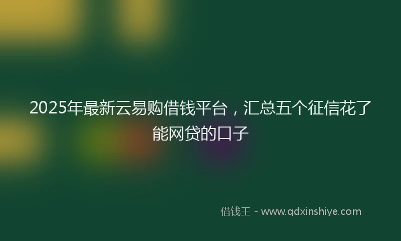 2025年最新云易购借钱平台，汇总五个征信花了能网贷的口子