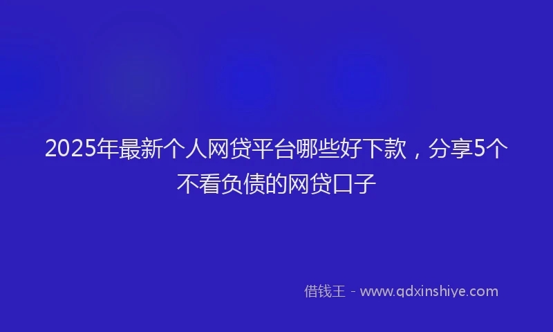 2025年最新个人网贷平台哪些好下款，分享5个不看负债的网贷口子