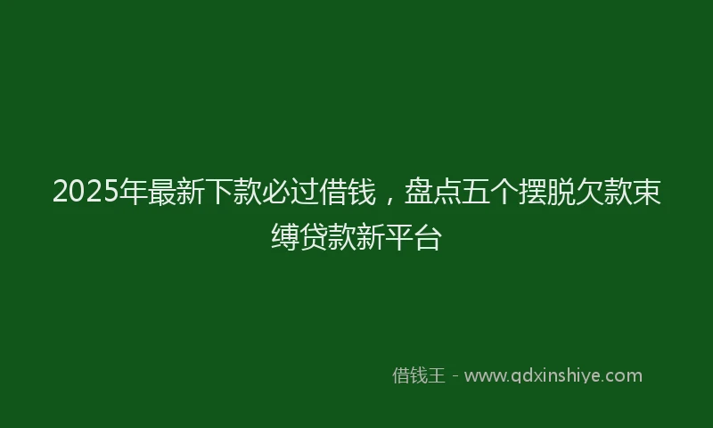 2025年最新下款必过借钱，盘点五个摆脱欠款束缚贷款新平台