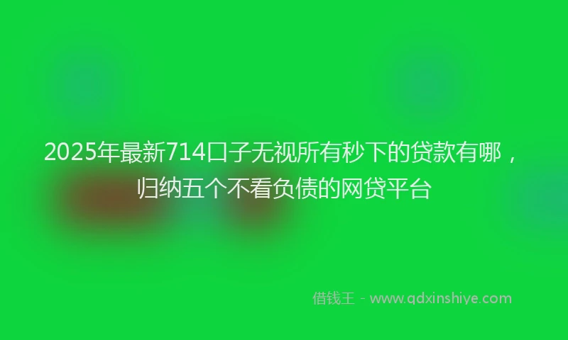 2025年最新714口子无视所有秒下的贷款有哪，归纳五个不看负债的网贷平台