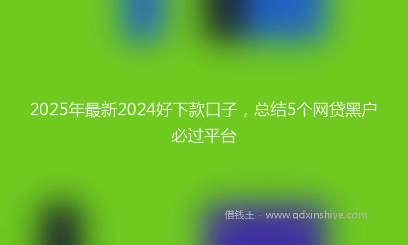 2025年最新2024好下款口子，总结5个网贷黑户必过平台