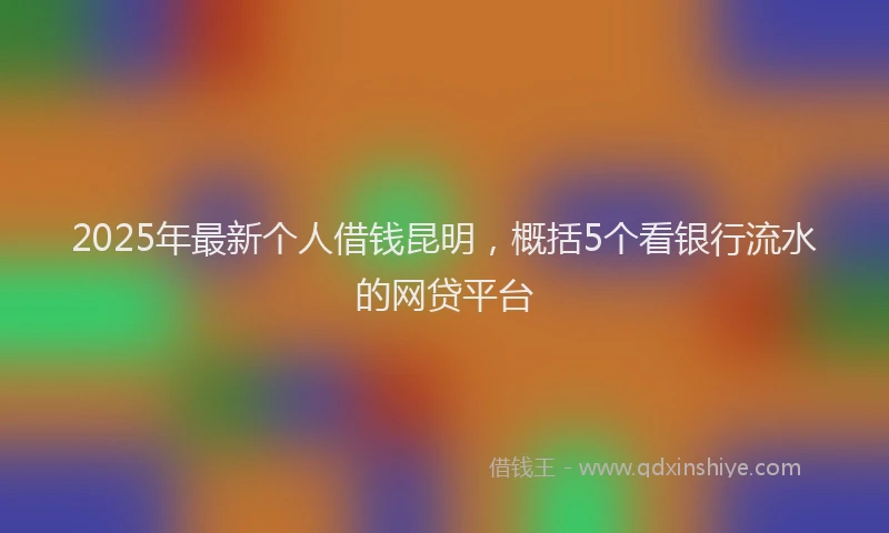 2025年最新个人借钱昆明，概括5个看银行流水的网贷平台