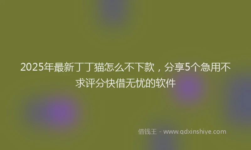 2025年最新丁丁猫怎么不下款，分享5个急用不求评分快借无忧的软件