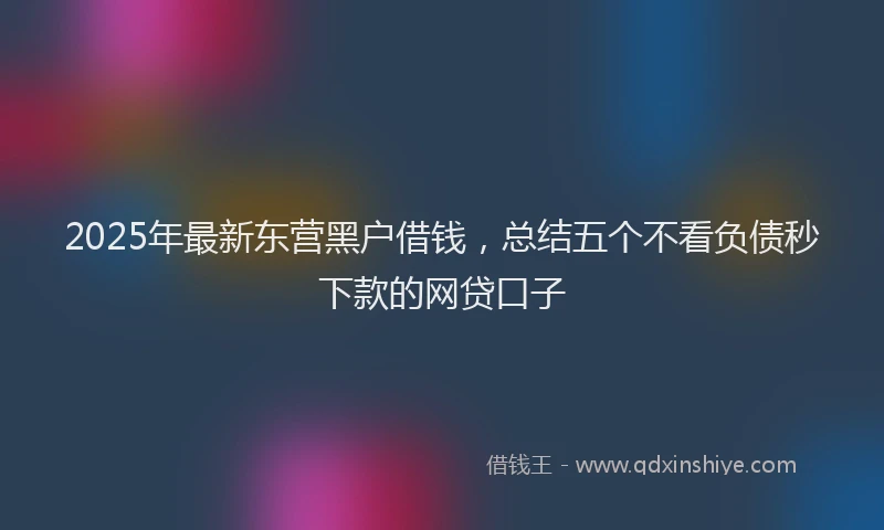 2025年最新东营黑户借钱，总结五个不看负债秒下款的网贷口子