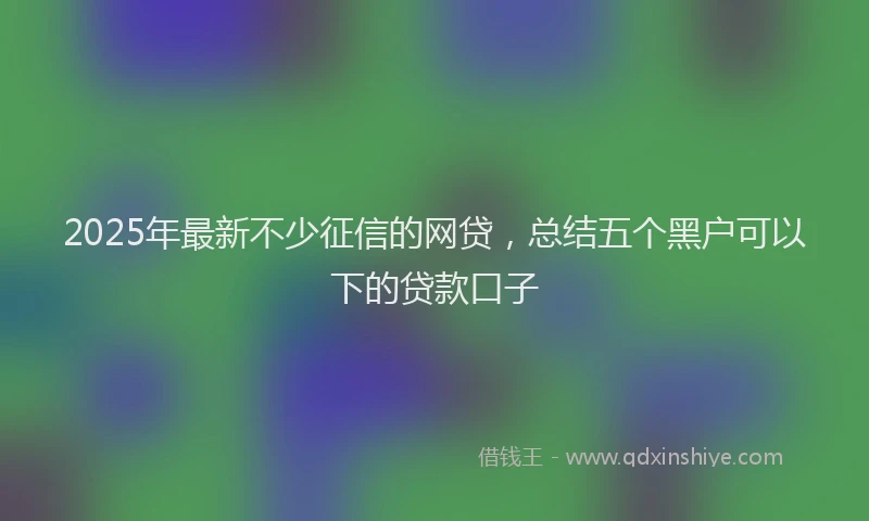 2025年最新不少征信的网贷，总结五个黑户可以下的贷款口子