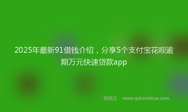 2025年最新91借钱介绍，分享5个支付宝花呗逾期万元快速贷款app