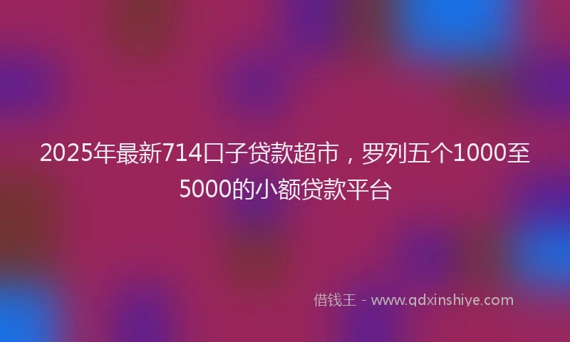 2025年最新714口子贷款超市，罗列五个1000至5000的小额贷款平台