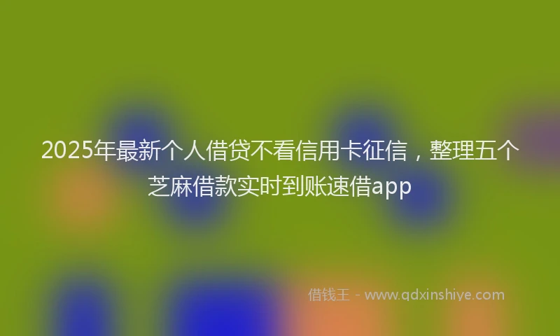 2025年最新个人借贷不看信用卡征信，整理五个芝麻借款实时到账速借app