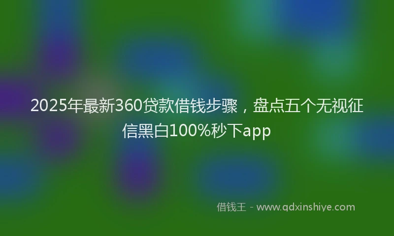 2025年最新360贷款借钱步骤，盘点五个无视征信黑白100%秒下app