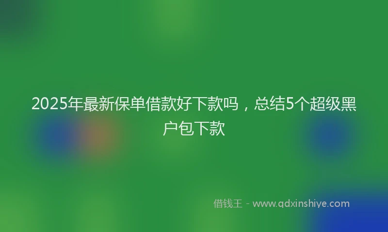2025年最新保单借款好下款吗，总结5个超级黑户包下款