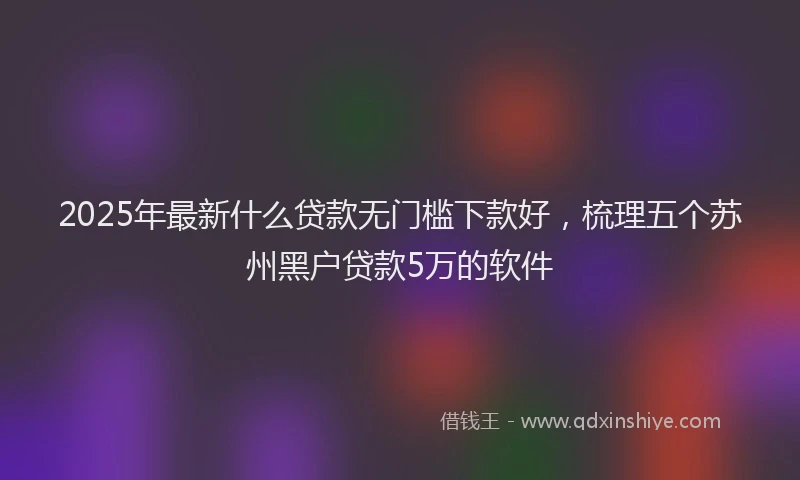 2025年最新什么贷款无门槛下款好，梳理五个苏州黑户贷款5万的软件