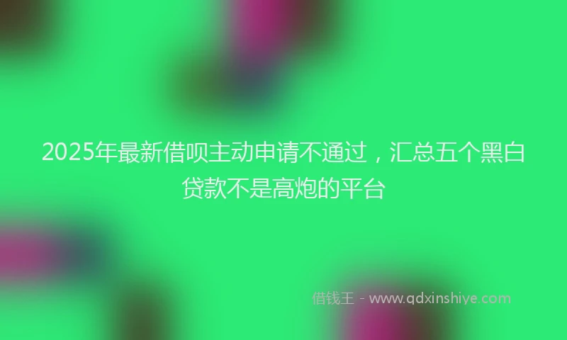 2025年最新借呗主动申请不通过，汇总五个黑白贷款不是高炮的平台