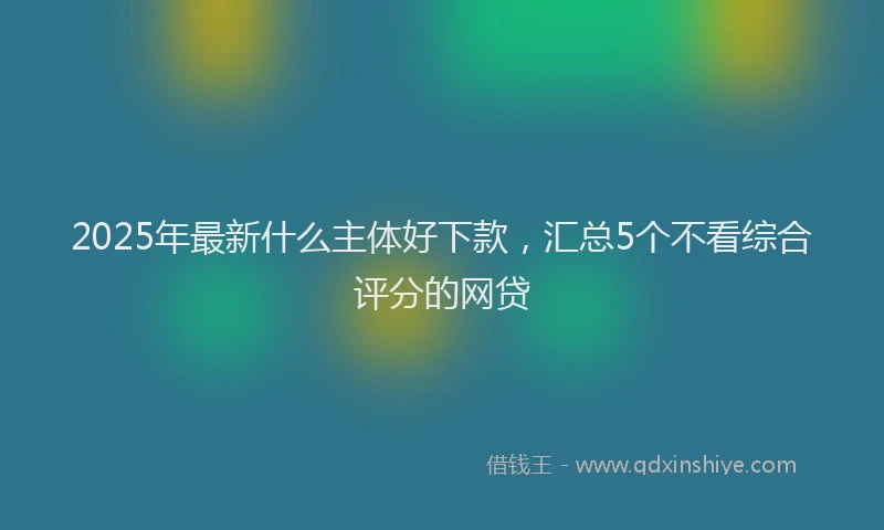 2025年最新什么主体好下款，汇总5个不看综合评分的网贷