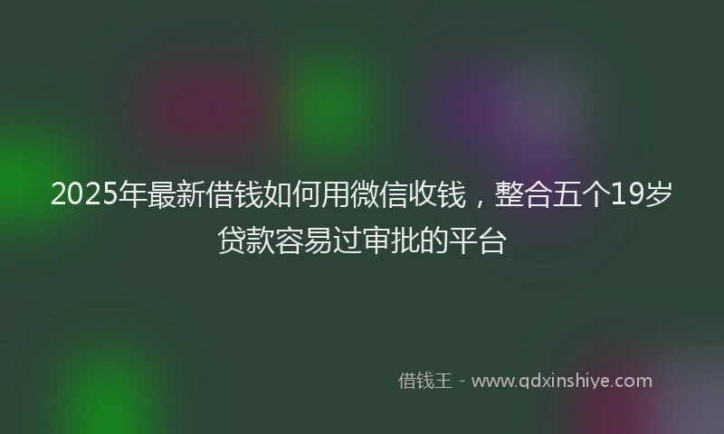 2025年最新借钱如何用微信收钱，整合五个19岁贷款容易过审批的平台