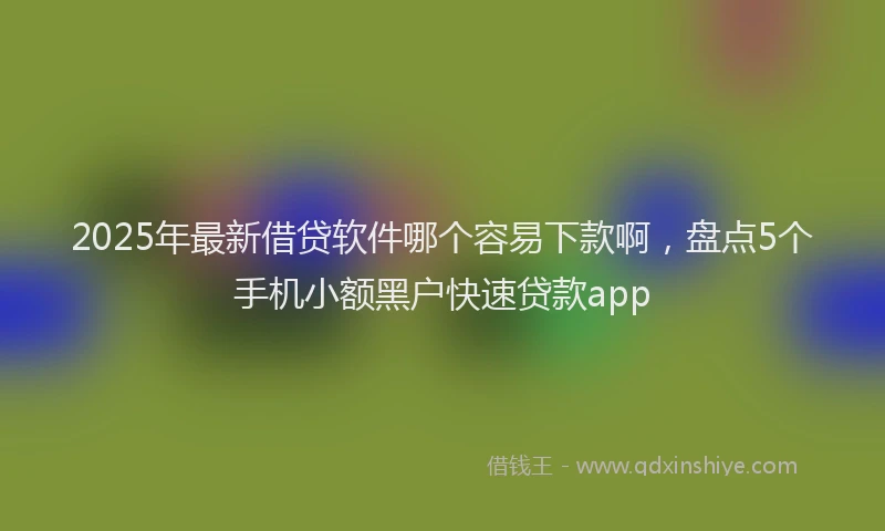 2025年最新借贷软件哪个容易下款啊，盘点5个手机小额黑户快速贷款app