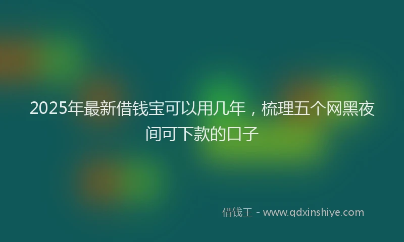 2025年最新借钱宝可以用几年，梳理五个网黑夜间可下款的口子