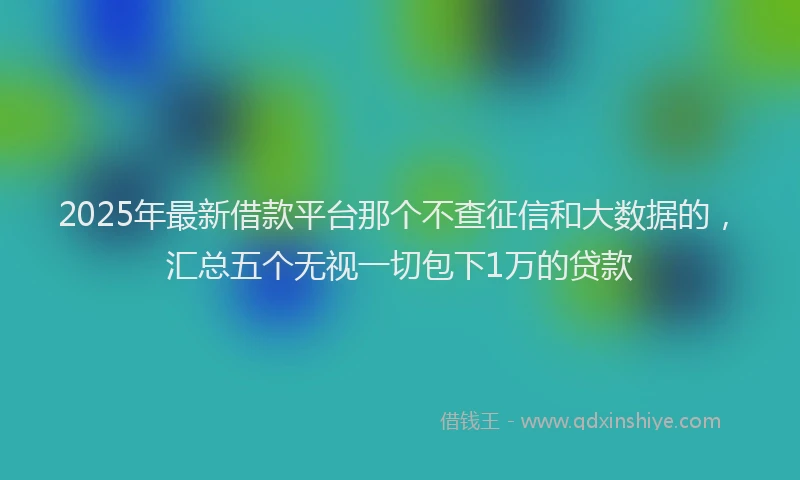 2025年最新借款平台那个不查征信和大数据的，汇总五个无视一切包下1万的贷款