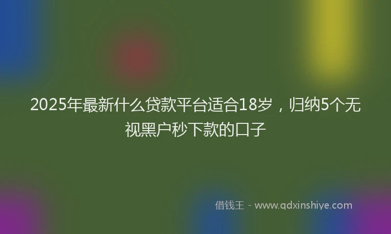 2025年最新什么贷款平台适合18岁，归纳5个无视黑户秒下款的口子