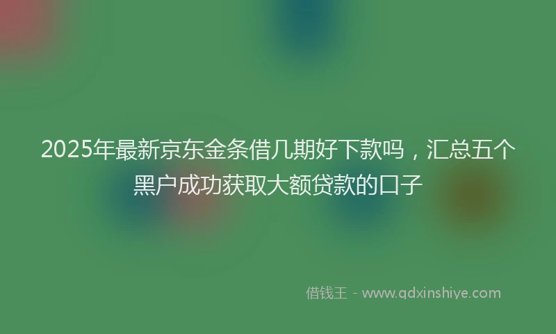 2025年最新京东金条借几期好下款吗，汇总五个黑户成功获取大额贷款的口子