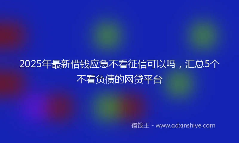 2025年最新借钱应急不看征信可以吗，汇总5个不看负债的网贷平台
