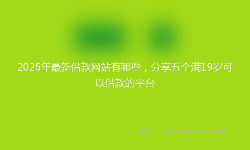 2025年最新借款网站有哪些，分享五个满19岁可以借款的平台