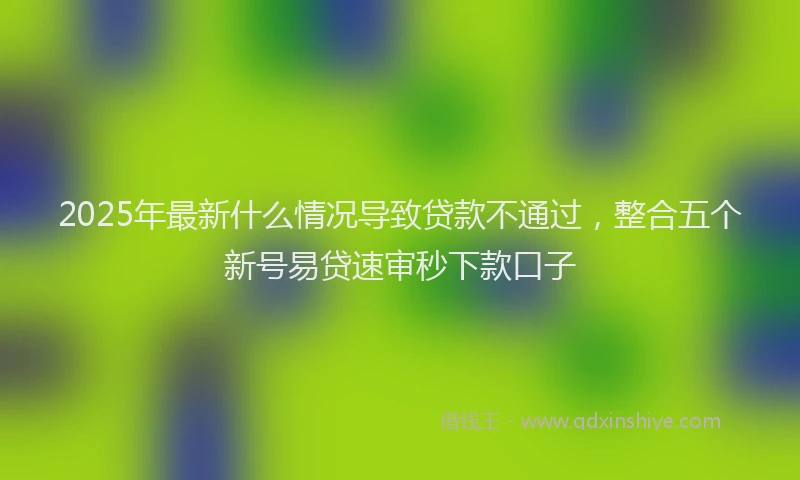 2025年最新什么情况导致贷款不通过，整合五个新号易贷速审秒下款口子