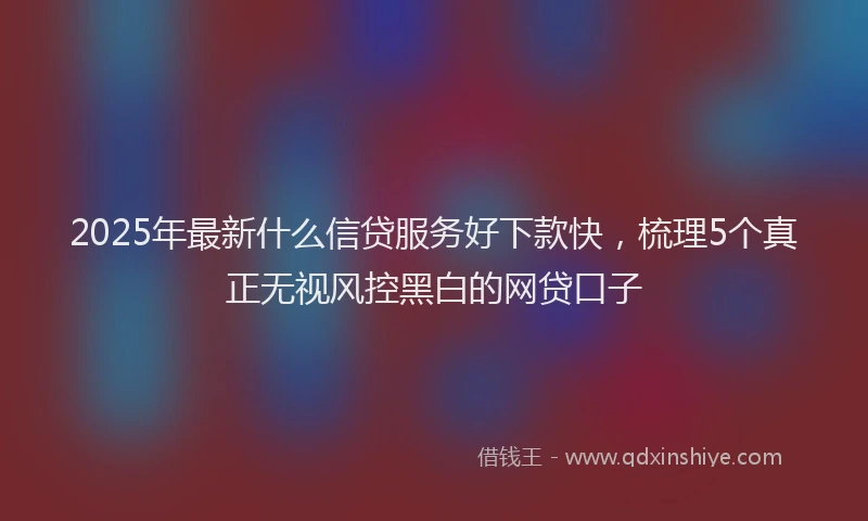 2025年最新什么信贷服务好下款快，梳理5个真正无视风控黑白的网贷口子