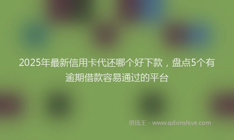 2025年最新信用卡代还哪个好下款，盘点5个有逾期借款容易通过的平台