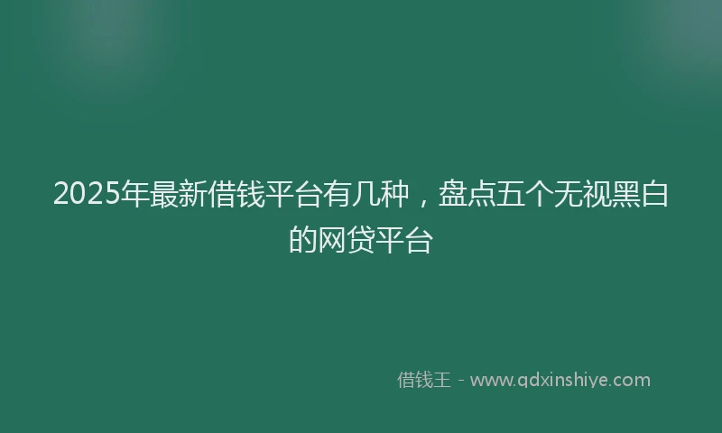 2025年最新借钱平台有几种，盘点五个无视黑白的网贷平台