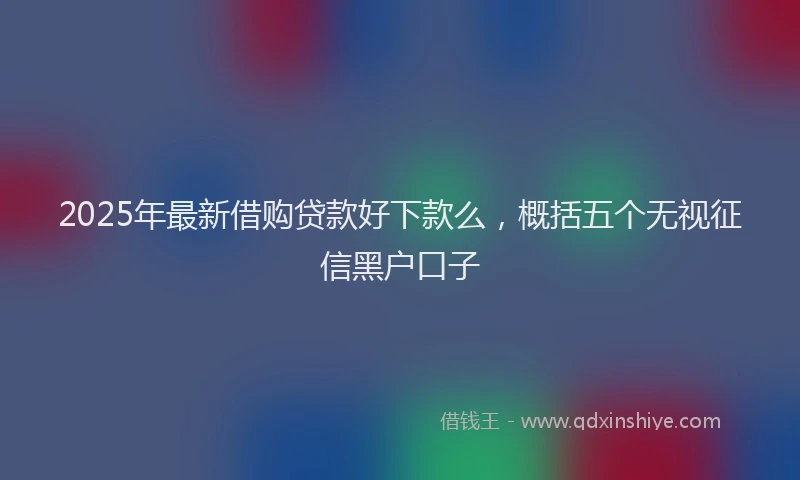 2025年最新借购贷款好下款么，概括五个无视征信黑户口子