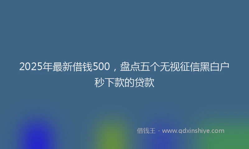 2025年最新借钱500，盘点五个无视征信黑白户秒下款的贷款