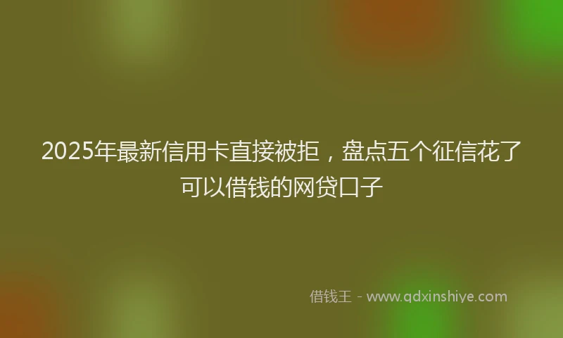 2025年最新信用卡直接被拒，盘点五个征信花了可以借钱的网贷口子