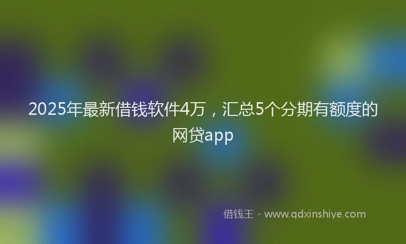 2025年最新借钱软件4万，汇总5个分期有额度的网贷app