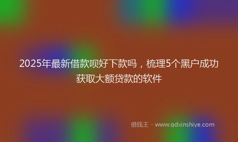 2025年最新借款呗好下款吗，梳理5个黑户成功获取大额贷款的软件