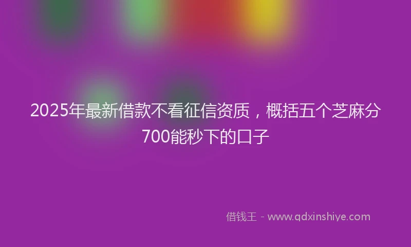 2025年最新借款不看征信资质，概括五个芝麻分700能秒下的口子