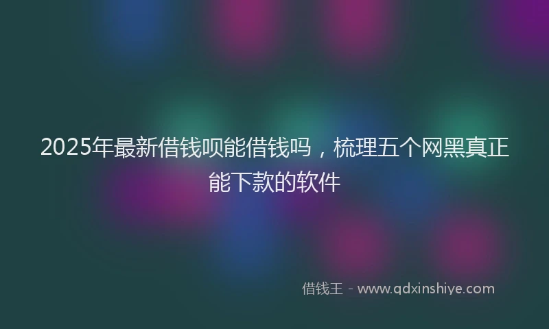 2025年最新借钱呗能借钱吗，梳理五个网黑真正能下款的软件