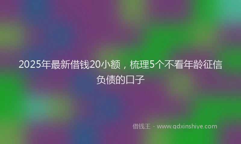 2025年最新借钱20小额，梳理5个不看年龄征信负债的口子
