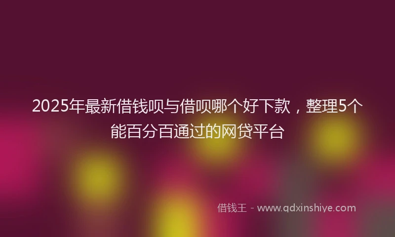 2025年最新借钱呗与借呗哪个好下款，整理5个能百分百通过的网贷平台