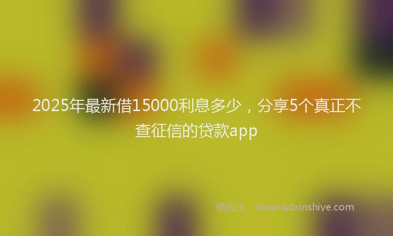 2025年最新借15000利息多少，分享5个真正不查征信的贷款app