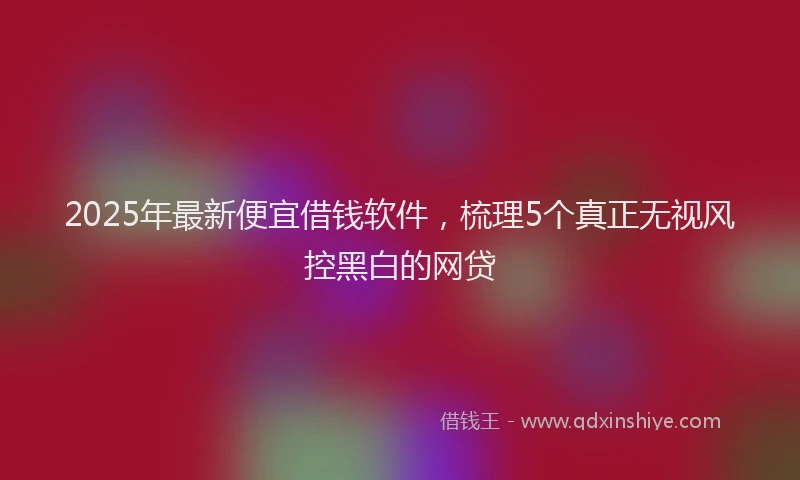 2025年最新便宜借钱软件，梳理5个真正无视风控黑白的网贷