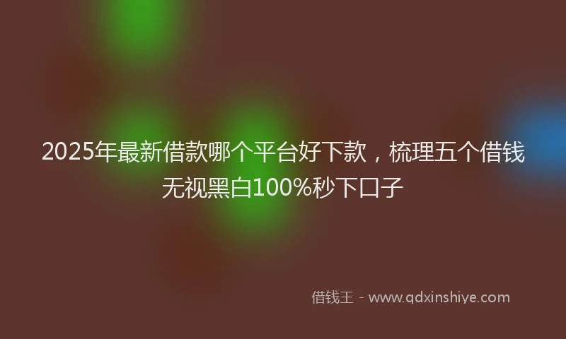 2025年最新借款哪个平台好下款，梳理五个借钱无视黑白100%秒下口子